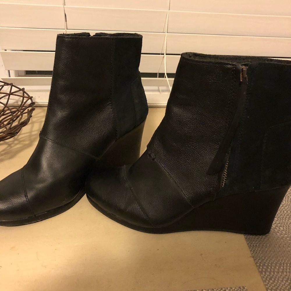 TOMS wedge booties